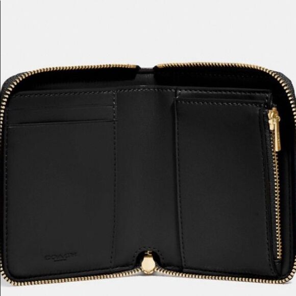 Coach Zip Around Signature Canvas Umbrella Motif Wallet Wristlet Card Case NWT - Picture 2 of 3